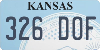 KS license plate 326DOF