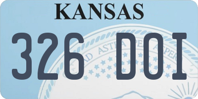 KS license plate 326DOI