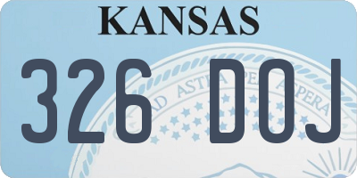 KS license plate 326DOJ