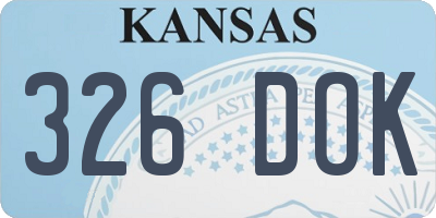 KS license plate 326DOK