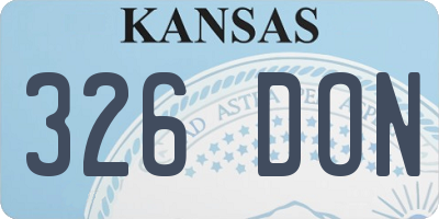 KS license plate 326DON