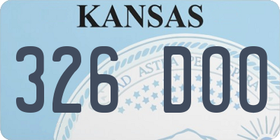 KS license plate 326DOO