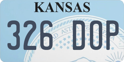 KS license plate 326DOP