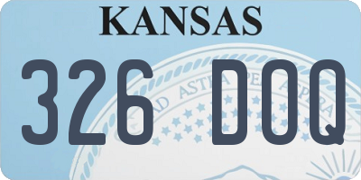 KS license plate 326DOQ