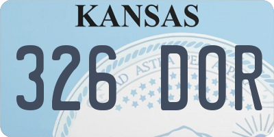 KS license plate 326DOR