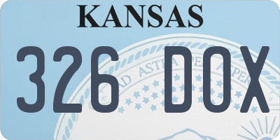 KS license plate 326DOX