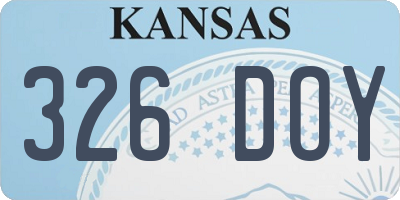 KS license plate 326DOY