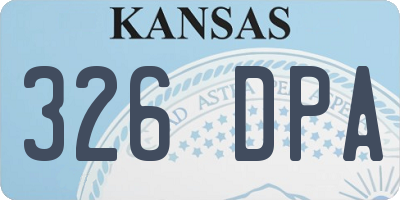 KS license plate 326DPA