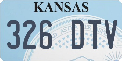 KS license plate 326DTV