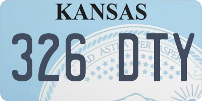 KS license plate 326DTY