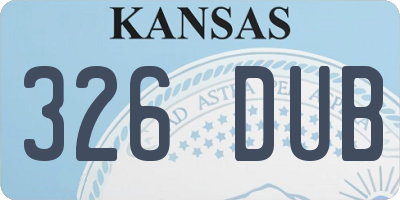 KS license plate 326DUB