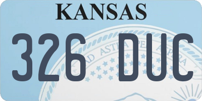 KS license plate 326DUC