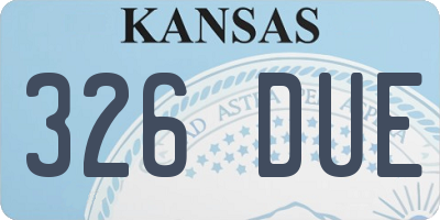 KS license plate 326DUE
