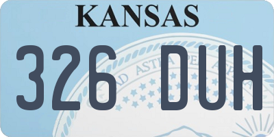 KS license plate 326DUH