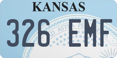 KS license plate 326EMF