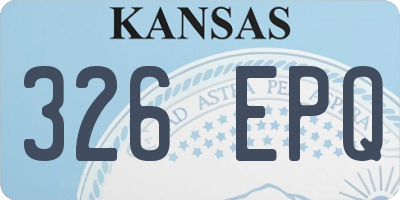 KS license plate 326EPQ