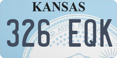 KS license plate 326EQK