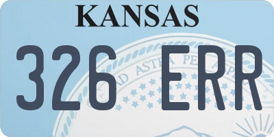 KS license plate 326ERR