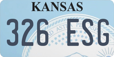 KS license plate 326ESG