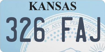 KS license plate 326FAJ