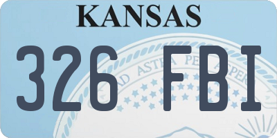 KS license plate 326FBI
