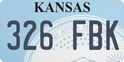 KS license plate 326FBK