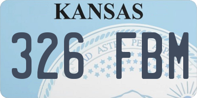 KS license plate 326FBM