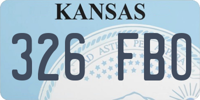KS license plate 326FBO