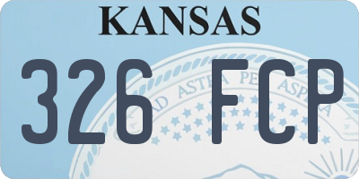 KS license plate 326FCP