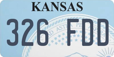 KS license plate 326FDD