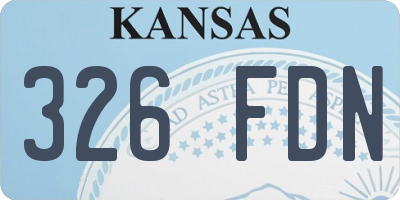KS license plate 326FDN