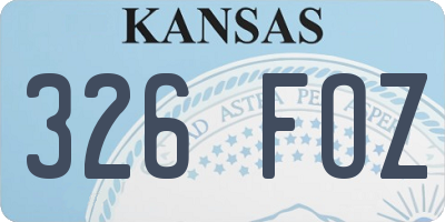 KS license plate 326FOZ