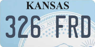 KS license plate 326FRD