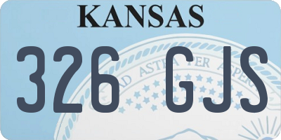 KS license plate 326GJS