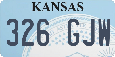 KS license plate 326GJW