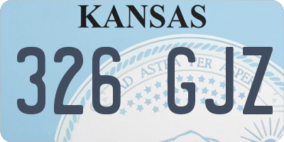 KS license plate 326GJZ