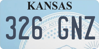 KS license plate 326GNZ