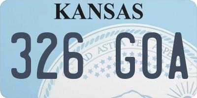 KS license plate 326GOA
