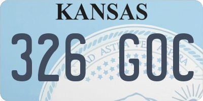 KS license plate 326GOC
