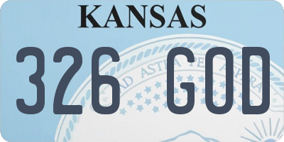 KS license plate 326GOD