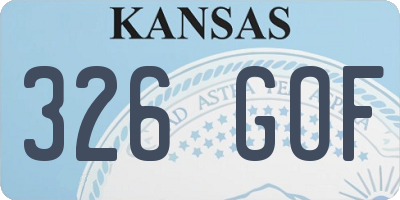 KS license plate 326GOF