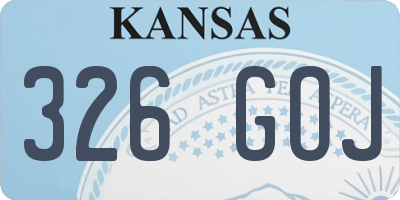 KS license plate 326GOJ