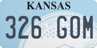 KS license plate 326GOM