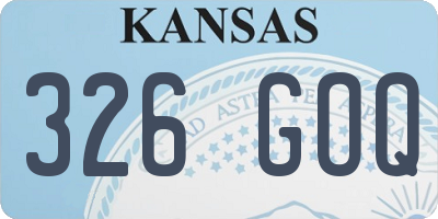 KS license plate 326GOQ