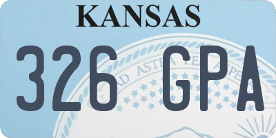 KS license plate 326GPA