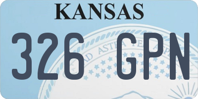 KS license plate 326GPN