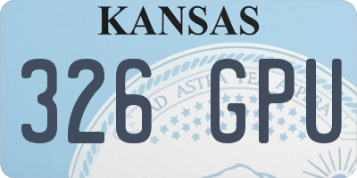 KS license plate 326GPU
