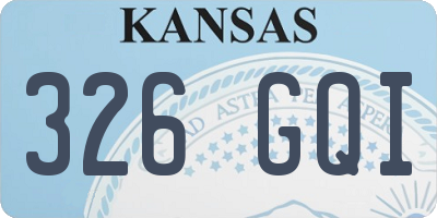 KS license plate 326GQI