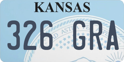 KS license plate 326GRA