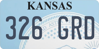 KS license plate 326GRD